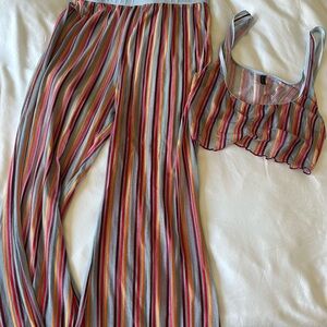 Urban Outfitters Multicolor Striped Swim Coverup Set